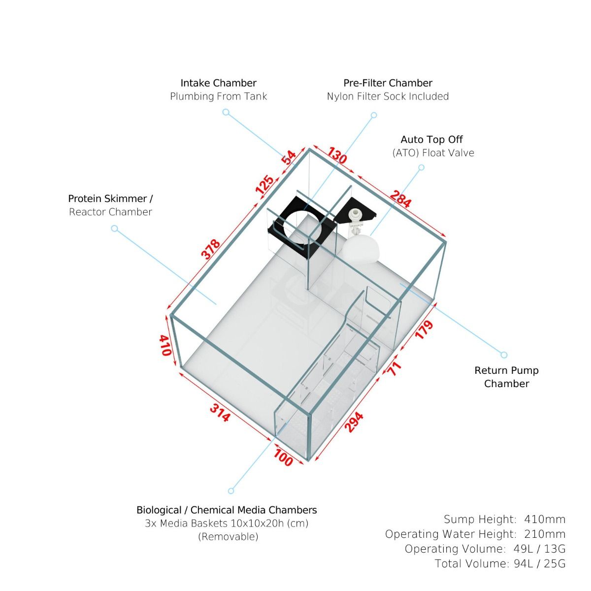 Cade Aquariums Reef S2 Frag Tank 600 Shallow Marine System