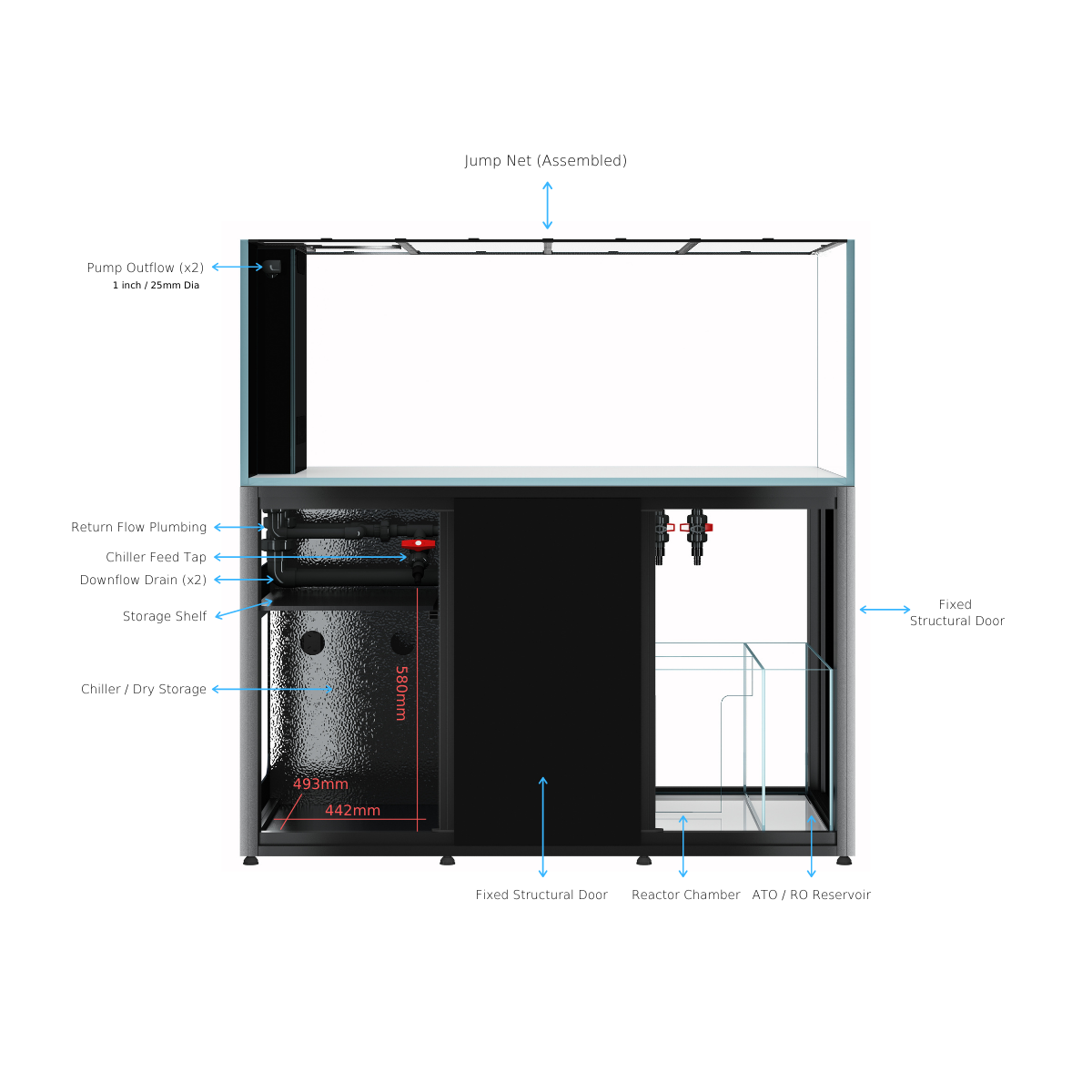 Cade Aquariums S2 Peninsula Aquarium 1500 Marine System