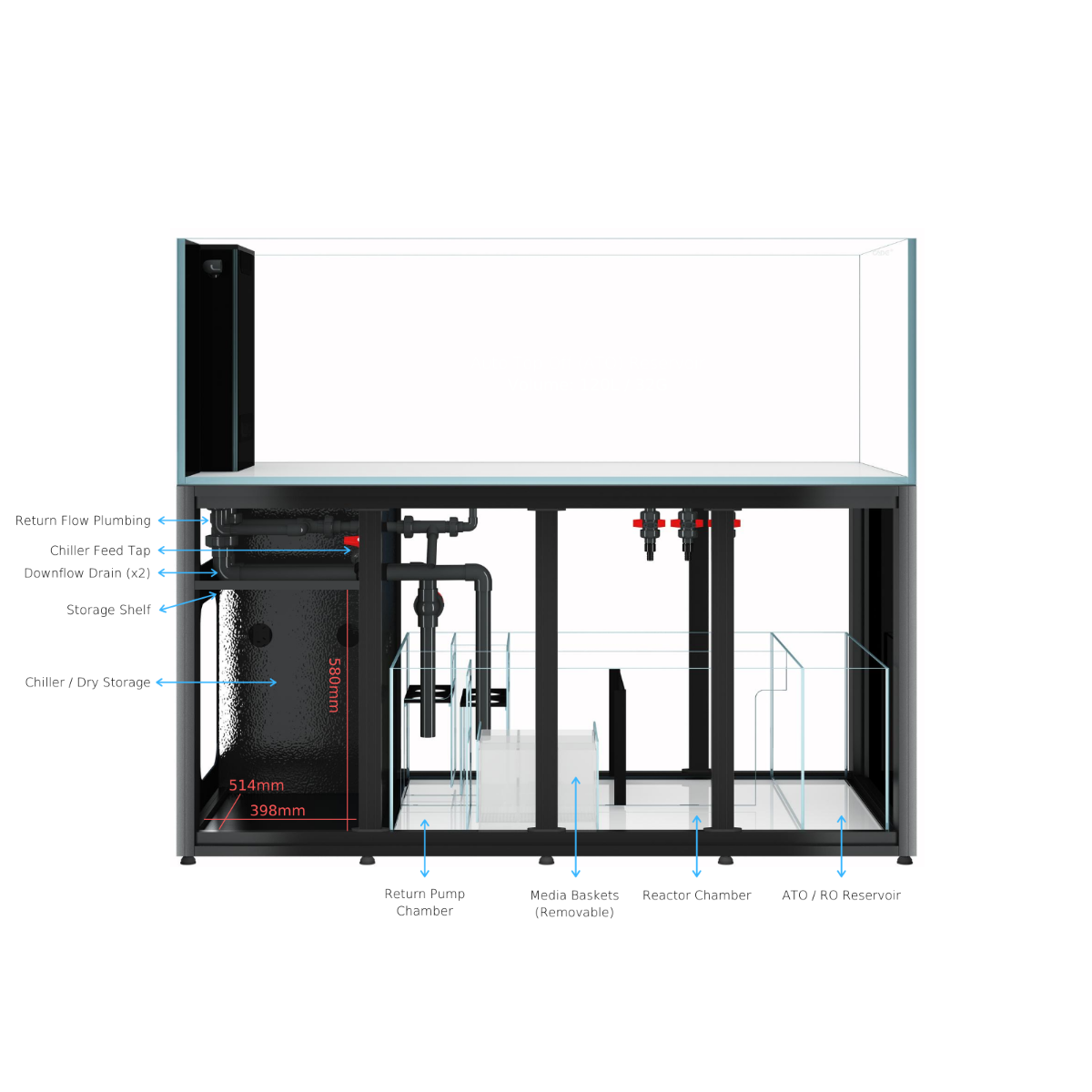 Cade Aquariums S2 Peninsula Aquarium 1800 Marine System
