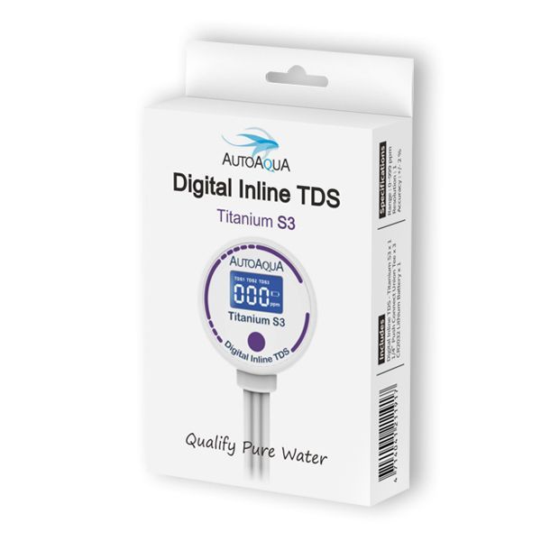 D-D AutoAqua Titanium S3 TDS Meter – Inline RO/DI Water Monitor