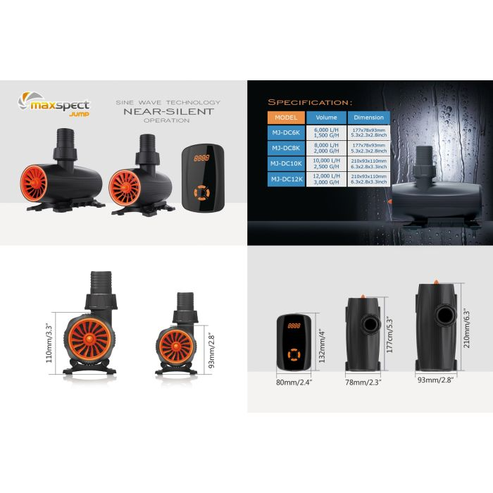 Maxspect Jump Return Pump MJ-DC8K (8,000 Lph) – Silent, Adjustable Flow with Pulse & Feed Mode