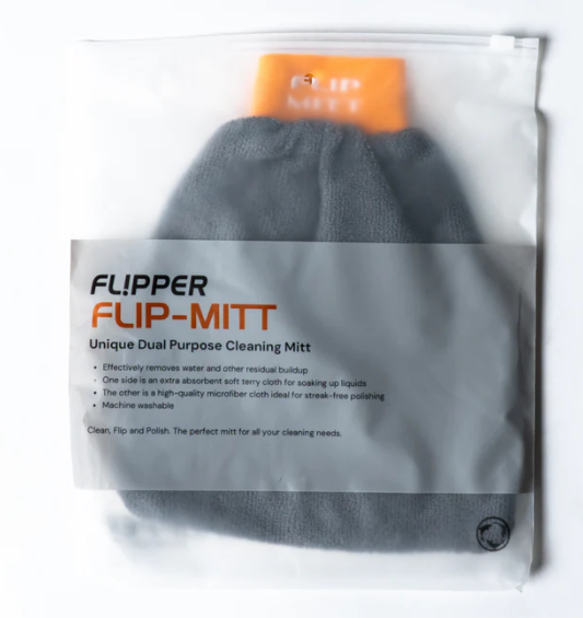 Flipper Flip-Mitt Dual Purpose Cleaning Mitt – 2-in-1 Terry Cloth & Microfiber