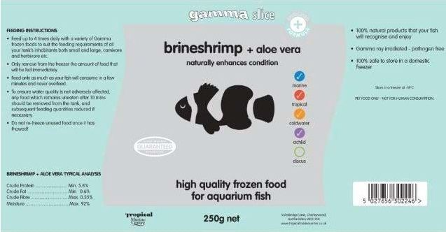 Gamma Slice Brineshrimp Aloe Vera Flat Pack 250g – High-Quality Fish Food