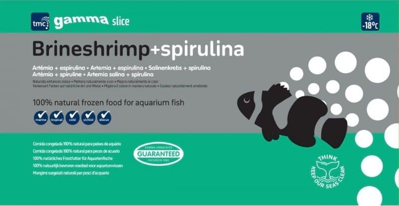 Gamma Slice Spirulina Brineshrimp Flat Pack 250g – Premium Fish Food for Marine
