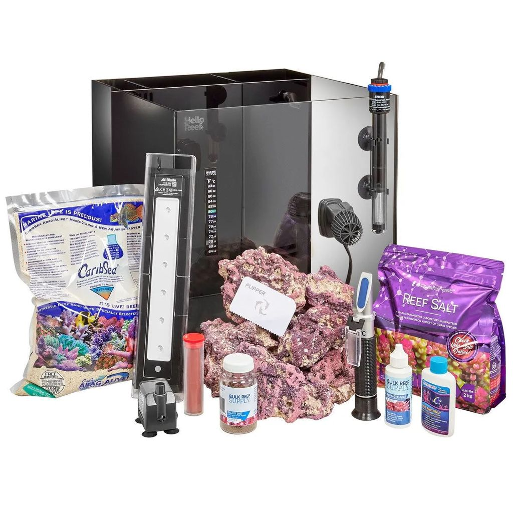 HelloReef 15 Gallon All-in-One Clownfish & Anemone Aquarium Starter Kit