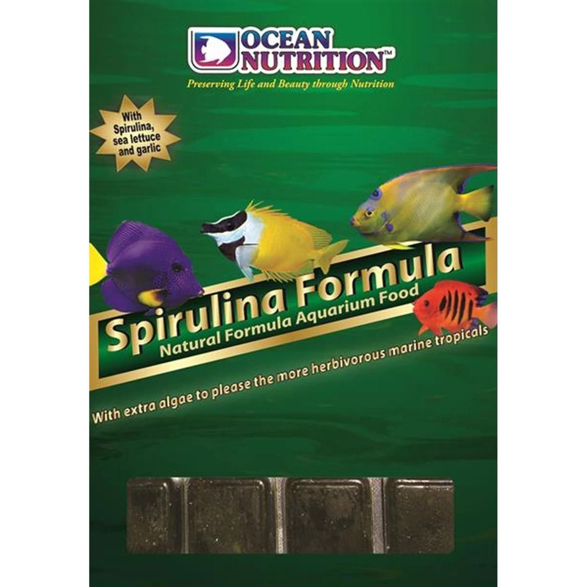 Ocean Nutrition Frozen Spirulina 100g — Algae Food for Herbivorous Fish