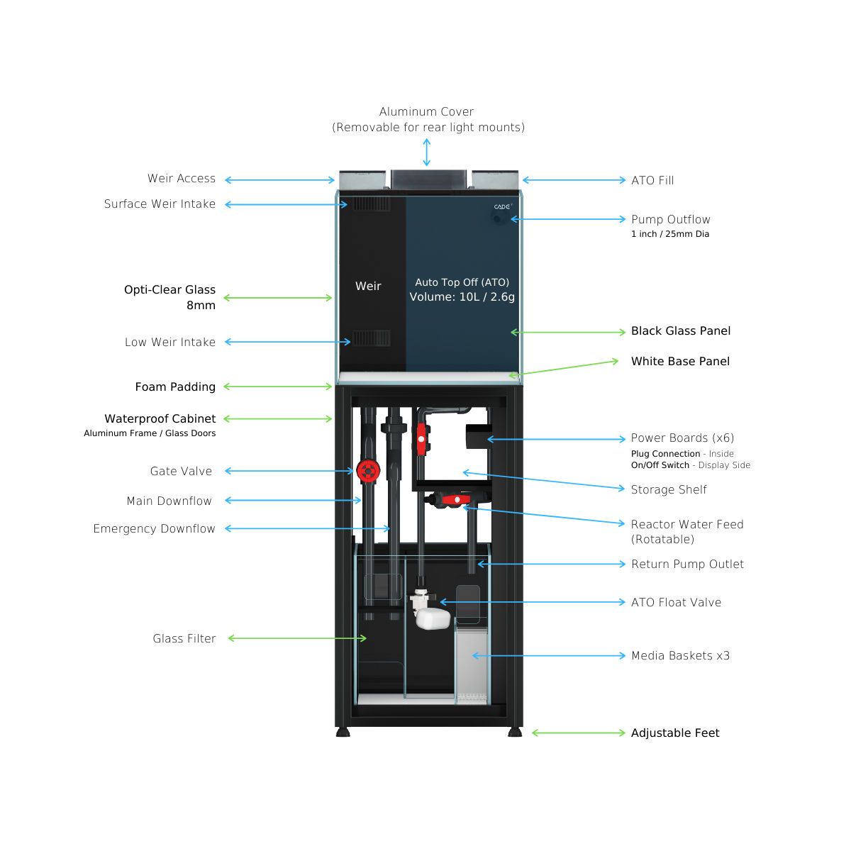 Cade Aquariums S2 500 Nano Reef Aquarium System