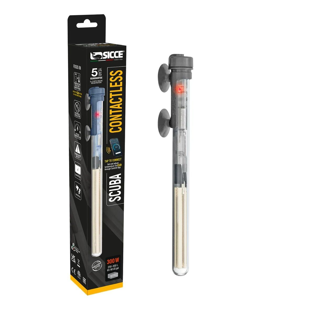 Sicce Scuba Contactless 300W Aquarium Heater – NFC App Controlled