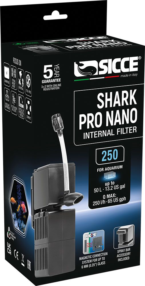 Sicce Shark Pro Nano 250 Internal Filter for Nano Aquariums