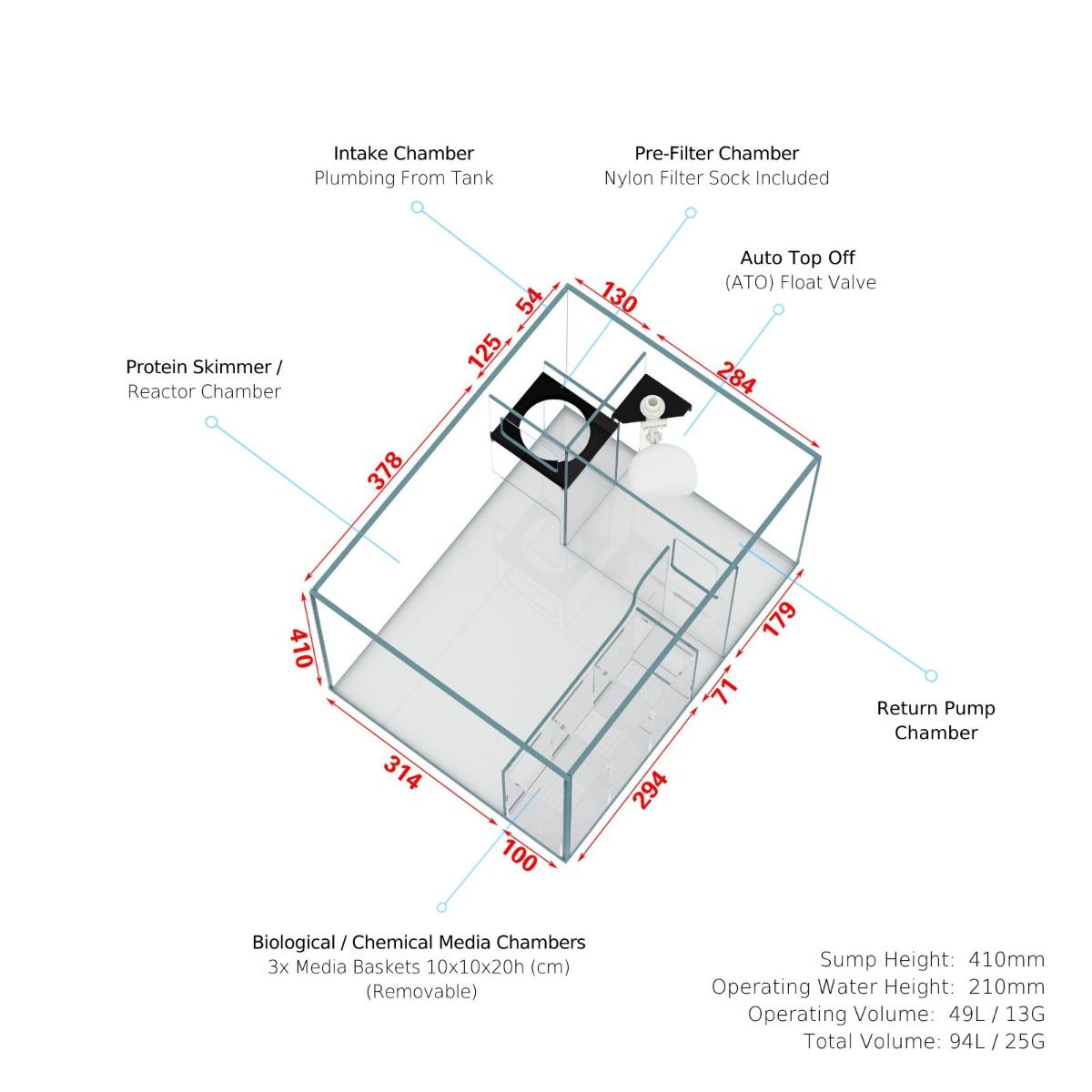 Cade Aquariums Reef S2 Frag Tank 900 Shallow Marine System