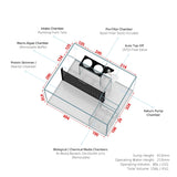 CADE Reef S2 1200 Rimless Saltwater Aquarium - 432L with Twin Intake Weir