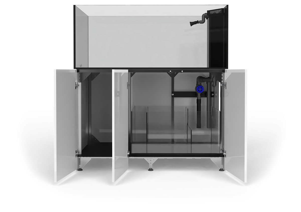 D-D Aqua-Pro Reef Peninsula 1350P – 561L Low Iron Glass Marine Aquarium with Aluminium Cabinet