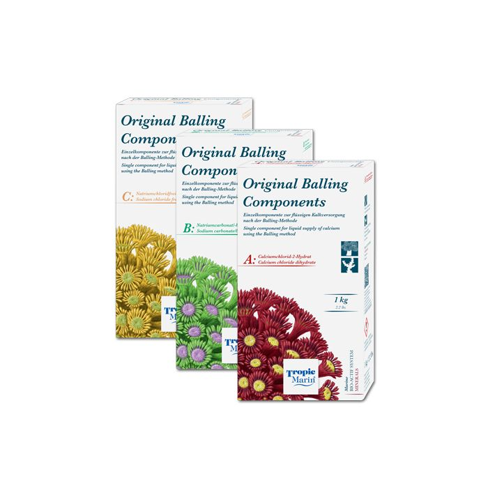 Tropic Marin Original Balling Set - 3 x 1KG | Calcium & Carbonate Supplement for Aquariums