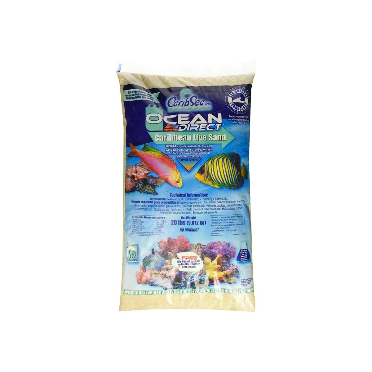 CaribSea Live Ocean Direct Oolite Sand 40Lbs – Live Marine Substrate