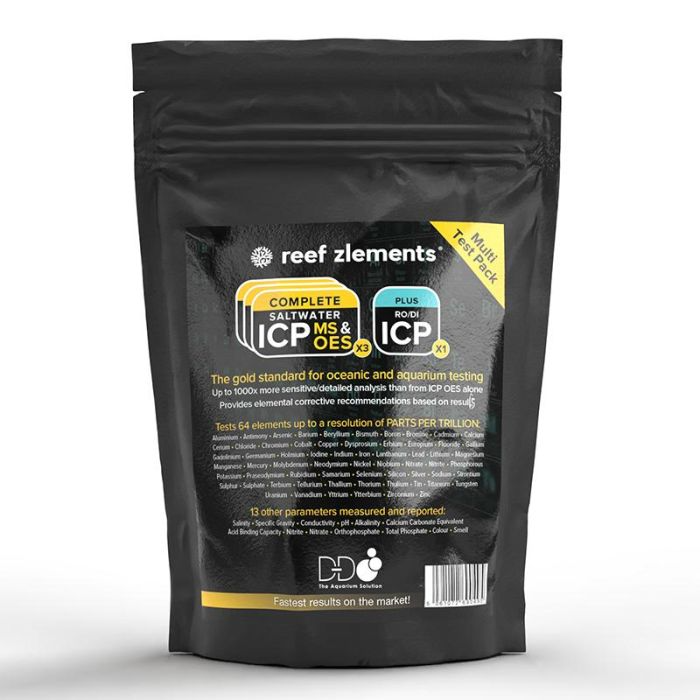 Reef Zlements ICP MS & OES Saltwater Test Triple Pack + Free RO Test