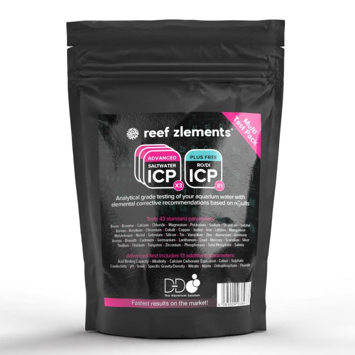 Reef Zlements Advanced Saltwater ICP Test 3 Pack + RO Test - Complete Water Analysis