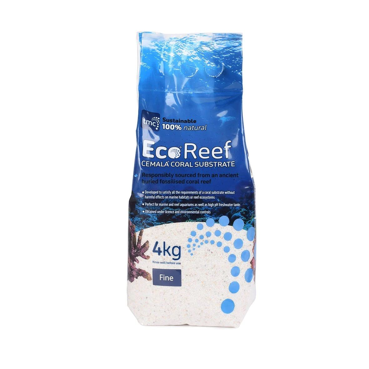 TMC EcoReef Cemala Coral Substrate Fine 4kg — Natural Reef Aquarium Substrate