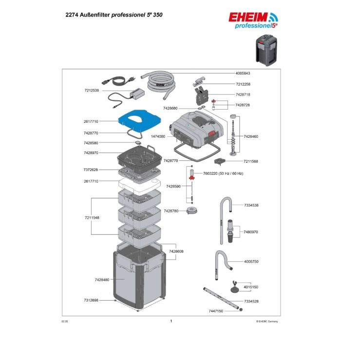 Eheim Professionel 5e 700 External Filter for Aquariums – Wi-Fi Enabled, 1850 LPH Flow Rate