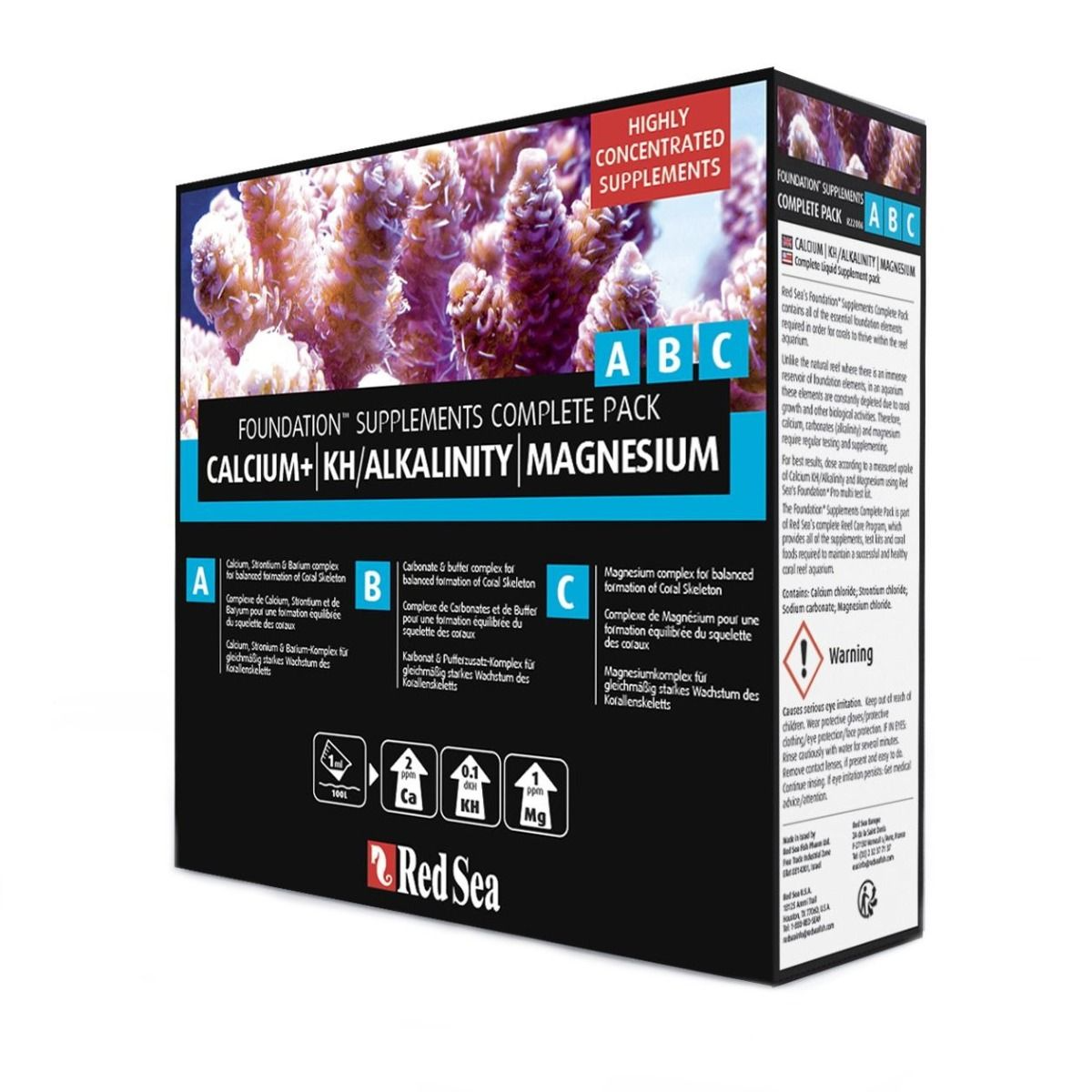 Red Sea Foundation ABC Supplements 250ml x3 — Essential Reef Coral Care