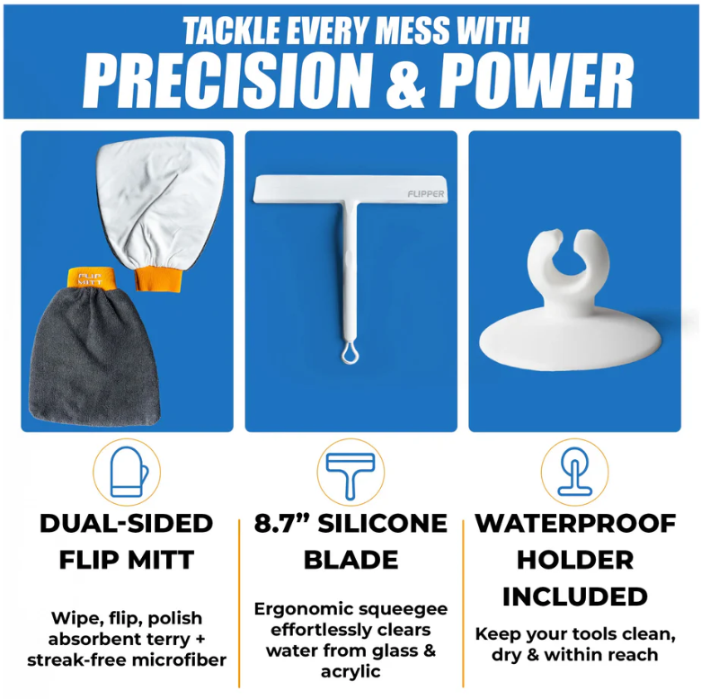 Flipper Squeegee & Mitt Set – Dual-Action Cleaning for Aquariums & Surfaces