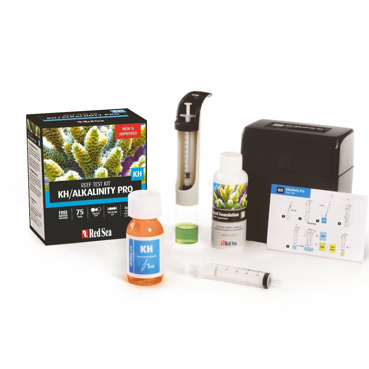 Red Sea KH/Alkalinity Pro Test Kit — Accurate KH & Alkalinity Testing for Reef Aquariums