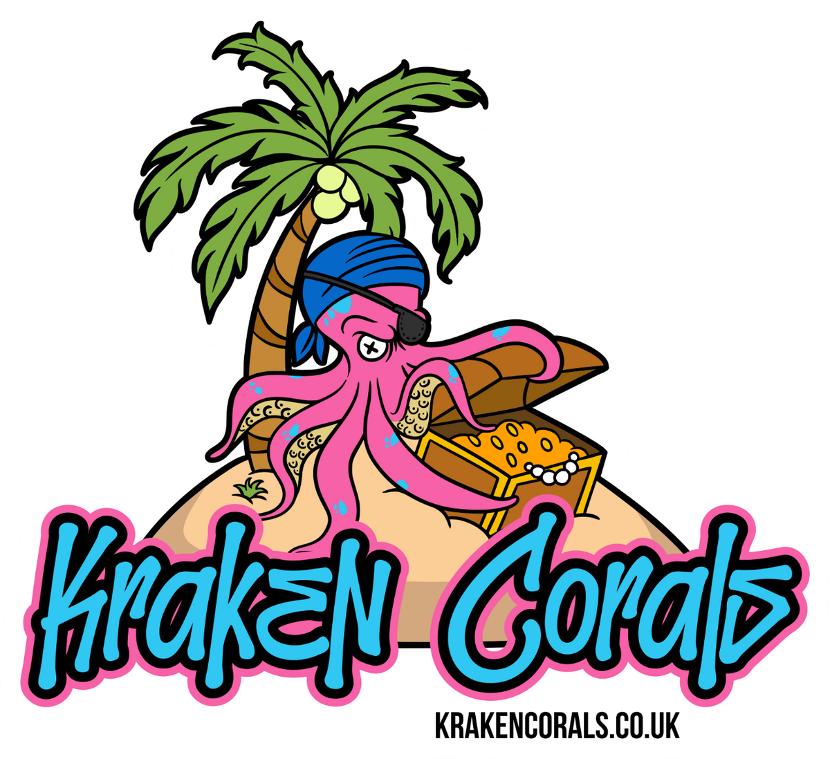 Kraktopus Treasure Island Sticker – Fun Octopus Pirate & Ocean Sticker