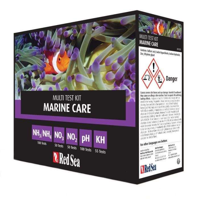 Red Sea Marine Care Multi Test Kit - pH, Ammonia, Nitrate, Nitrite, KH Testing