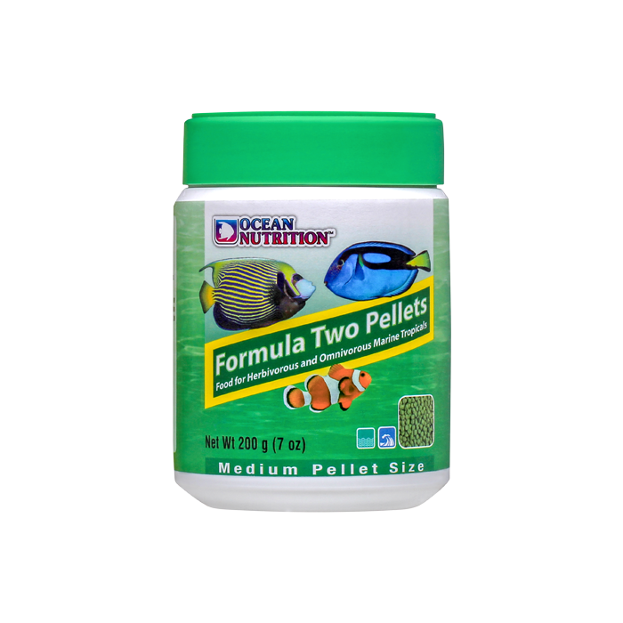 Ocean Nutrition Formula Two 200g (Medium) — Herbivore Fish Food with Garlic & Spirulina