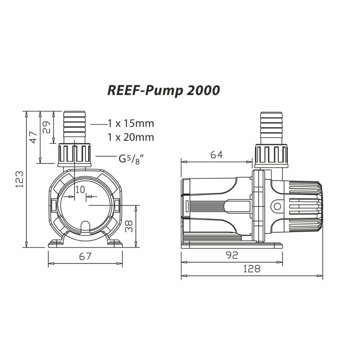TMC Reef Pump 2000 DC Aquarium Pump – Quiet Variable Speed Pump