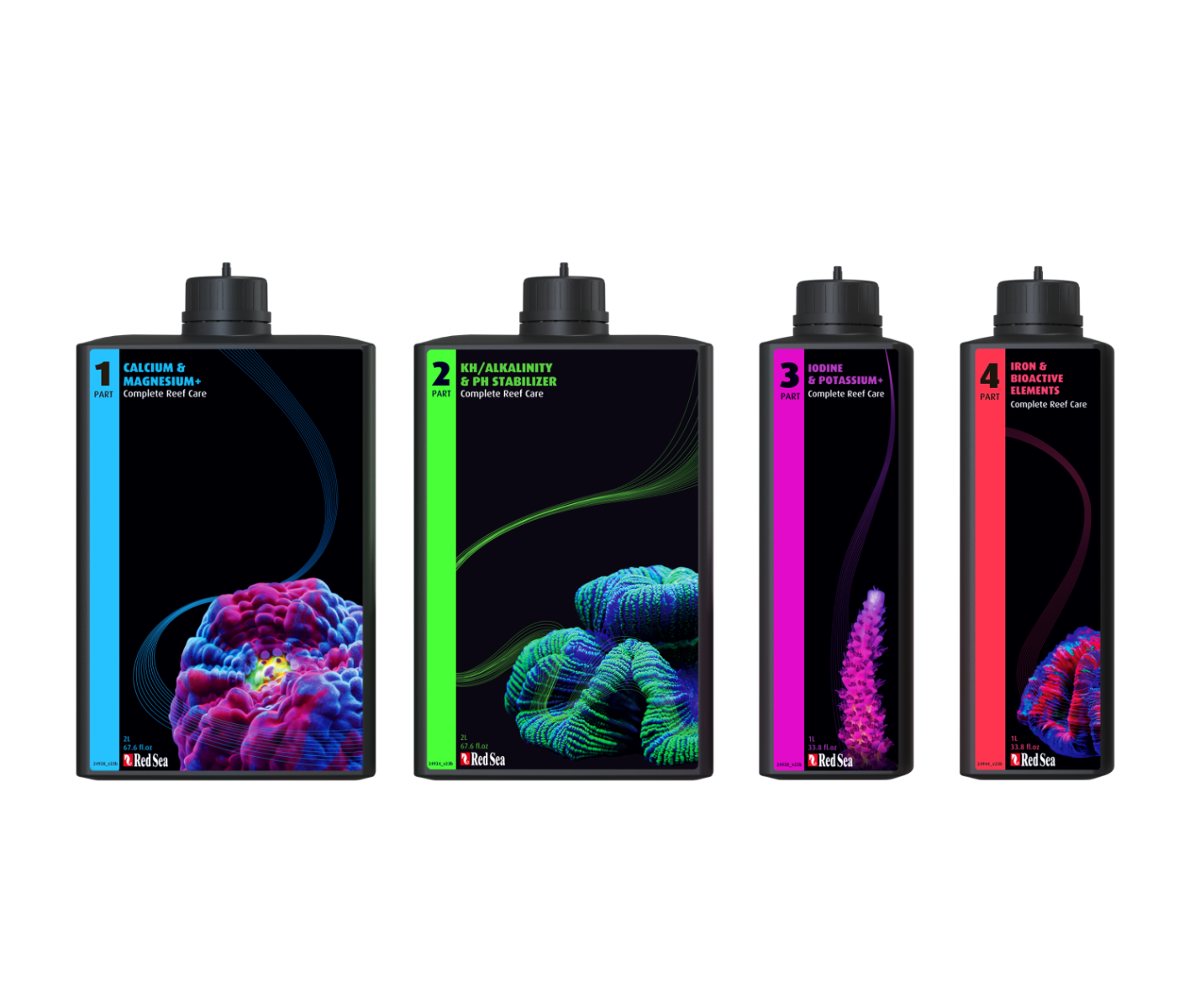 Red Sea 4-Part Complete Reef Care (600L) — Coral Growth & Color System