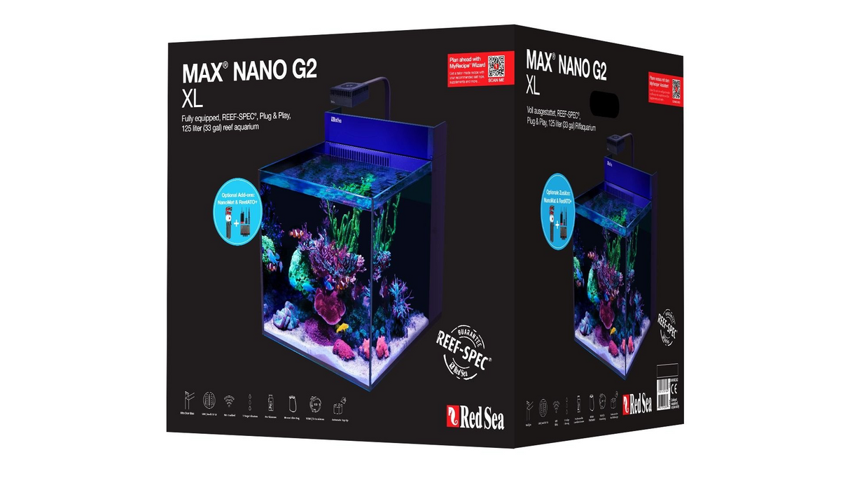 Red Sea Max Nano G2 XL 125L Reef System – Complete Plug & Play Nano Reef Aquarium