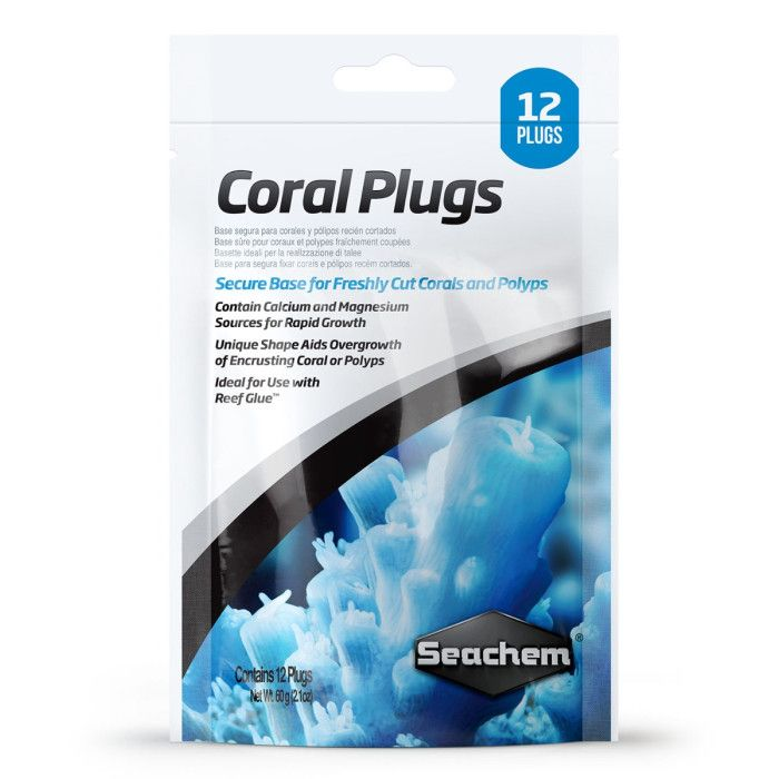 Seachem Coral Plugs 12 Pack Calcium-Enhanced Frag Mounts