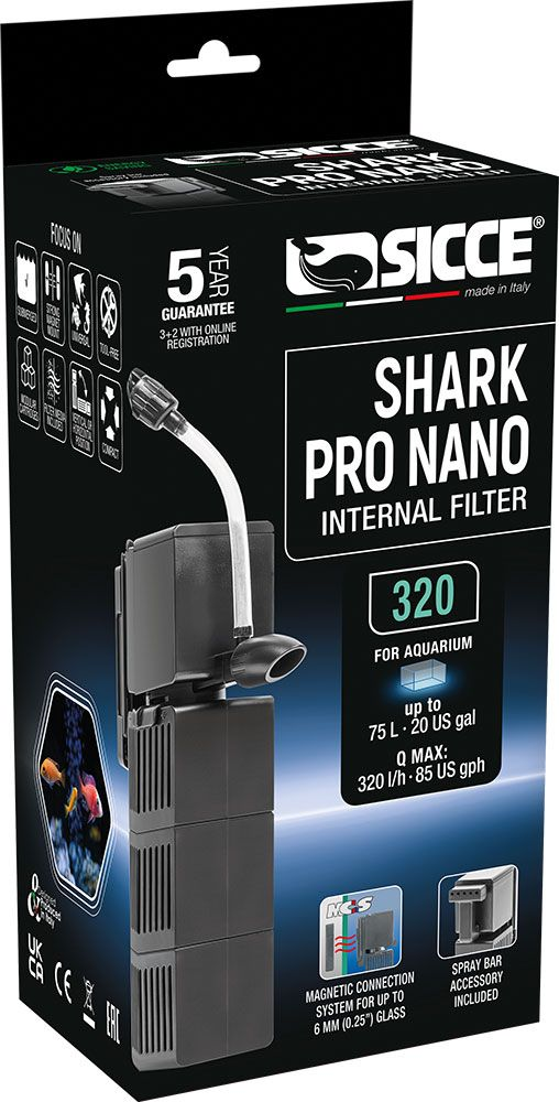 Sicce Shark Pro Nano 320 Internal Filter for Nano Aquariums